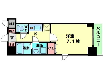 S-RESIDENCE HOMMACHIMARKS(1K/15階)の間取り写真