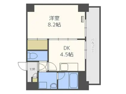 アーバンステージ安堂寺Ⅰ (1DK/2階)の間取り写真