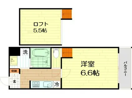 REA.FIRST(1K/6階)の間取り写真