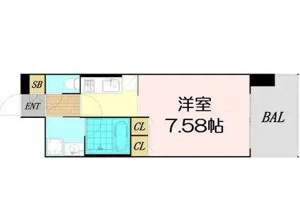 アーバネックス西長堀(1K/8階)の間取り写真