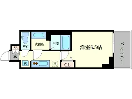 CITY LUX NAMBA サウス(1K/15階)の間取り写真