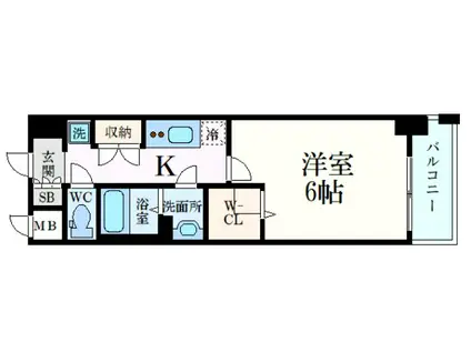 METROSA京町堀(1K/6階)の間取り写真