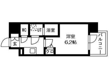 エスリードレジデンス大阪福島シティスクエア(1K/2階)の間取り写真