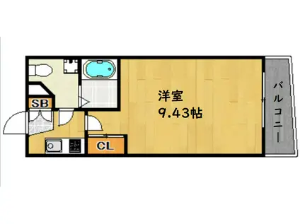 SERENITE天六西(1K/4階)の間取り写真