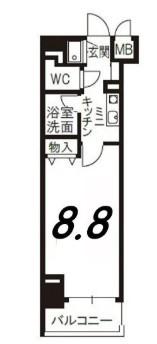 新大阪セレニテ(1K/3階)の間取り写真