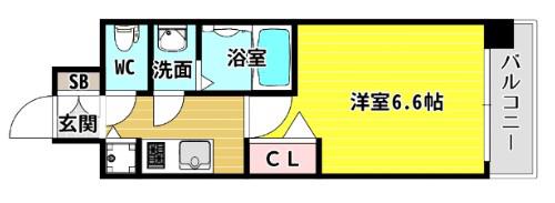 レジュールアッシュ アーバンリッシュ(1K/4階)の間取り写真