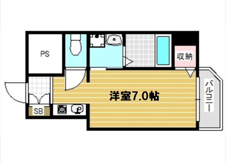 グランパシフィック芦原橋駅前(1K/4階)の間取り写真