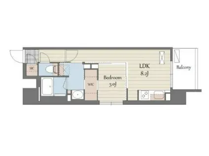 S-RESIDENCE天満橋AR(1LDK/4階)の間取り写真