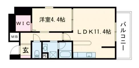 ロイジェント玉川(1LDK/5階)の間取り写真