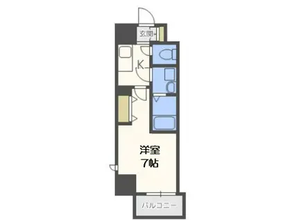 グランルージュ中之島南(1K/11階)の間取り写真