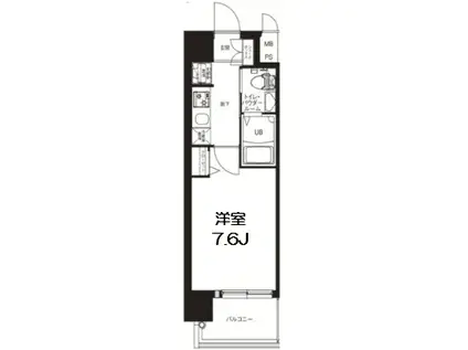 エグゼ天神橋(1K/6階)の間取り写真