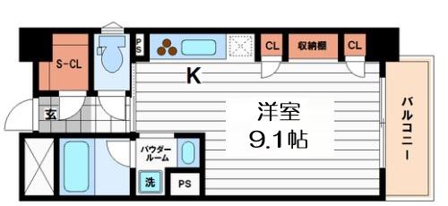 KDX堺筋本町レジデンス(ワンルーム/7階)の間取り写真