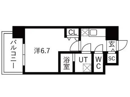 ワールドアイ大阪イースト CITY(1K/5階)の間取り写真