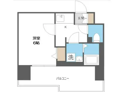 エスリードレジデンス梅田グランゲート(1K/8階)の間取り写真