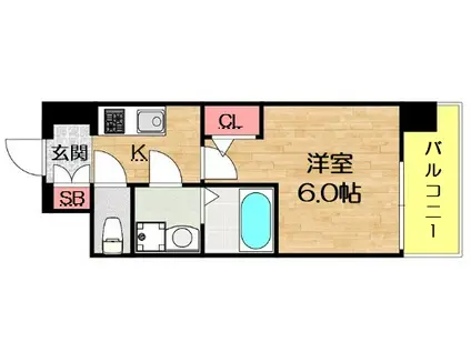 ファーストフィオーレグランフォート(1K/3階)の間取り写真