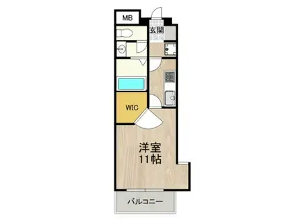 CITY SPIRE桜川Ⅱ(1K/7階)の間取り写真