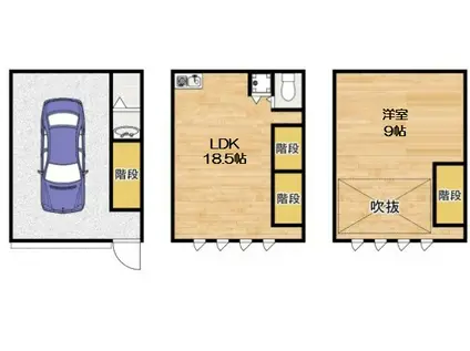 LE CIEL GARAGE HOUSE(1LDK/1階)の間取り写真
