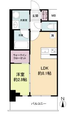 セレニテ江坂グランデ(1LDK/9階)の間取り写真