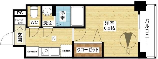 プレサンス東三国エンブレイス(1K/7階)の間取り写真