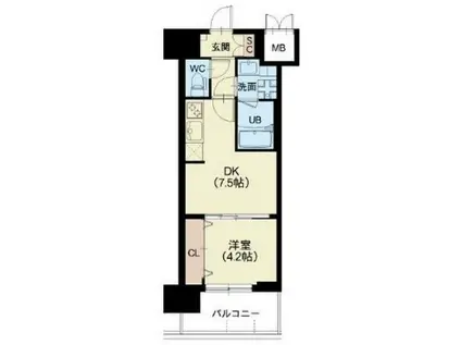 SPLENDIDE NAMBAIII(1DK/6階)の間取り写真