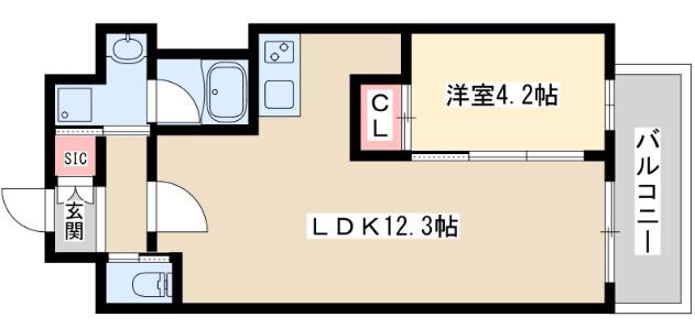 プレジオ西中島ASIAN(1LDK/6階)の間取り写真