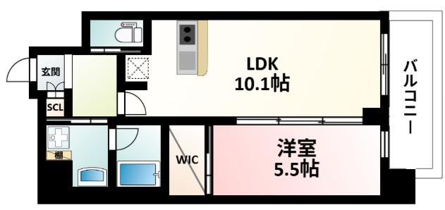 プレジオ西中島ASIAN(1LDK/9階)の間取り写真