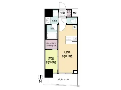 セレニテ江坂グランデ(1LDK/5階)の間取り写真