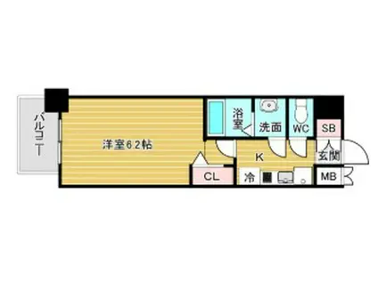 プレサンス東三国エンブレイス(1K/8階)の間取り写真