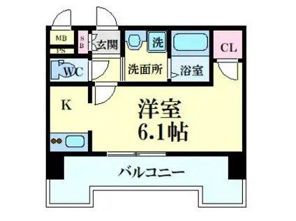 プレサンス東三国エンブレイス(ワンルーム/7階)の間取り写真