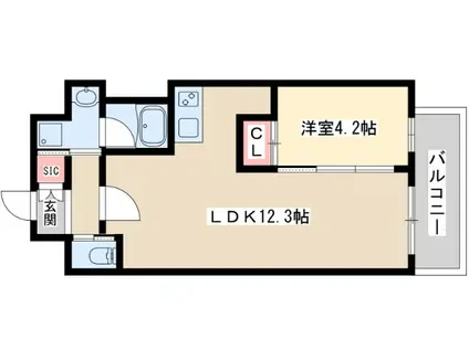 プレジオ西中島ASIAN(1LDK/9階)の間取り写真