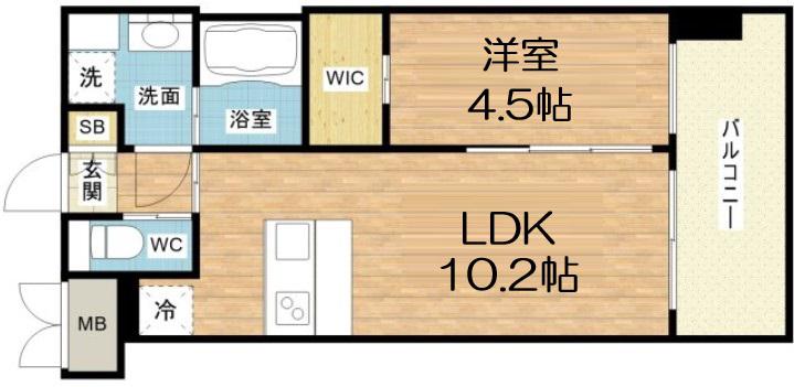 プレジオ大正(1LDK/8階)の間取り写真
