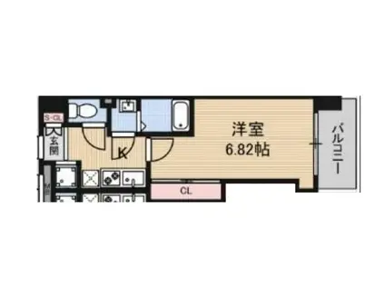 LUXE難波西Ⅱ(1K/15階)の間取り写真