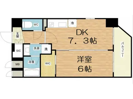 エステムコート新梅田(1DK/6階)の間取り写真