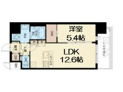 スプランディッド新大阪VII(1LDK/11階)の間取り写真