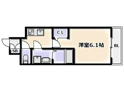 エスリード大阪リエート(1K/7階)の間取り写真