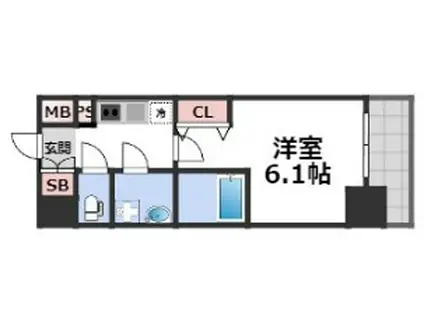 エスリード大阪リエート(1K/13階)の間取り写真