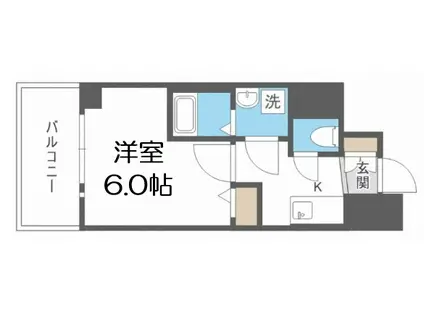 エスリード難波ザ・プレミア(1K/2階)の間取り写真