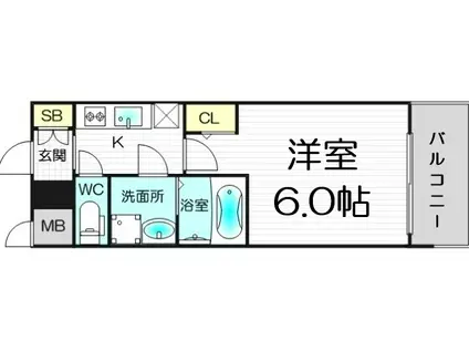 M-RESIDENCE新大阪GARDEN(1K/11階)の間取り写真