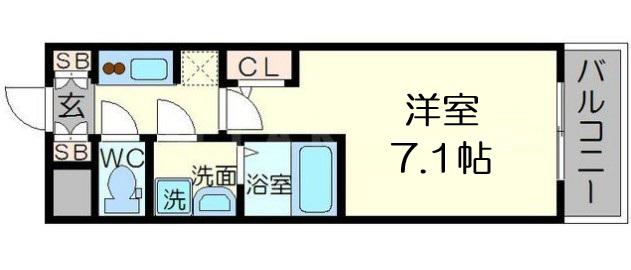 M-RESIDENCE新大阪GARDEN(1K/4階)の間取り写真