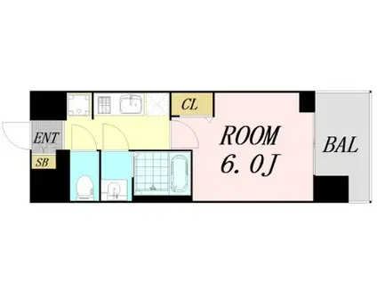 プレサンス大正フレンジ(1K/3階)の間取り写真