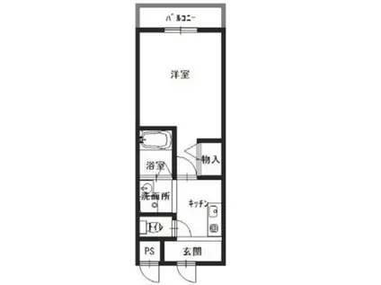 嵜本レジデンス福島(1K/4階)の間取り写真