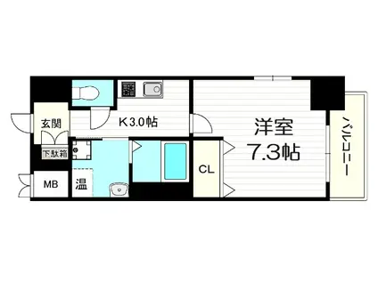 レジュールアッシュ天王寺2(1K/2階)の間取り写真