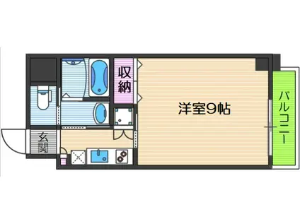 モノトーン難波(1K/10階)の間取り写真