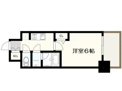 フォーリアライズ難波リアン(1K/8階)の間取り写真