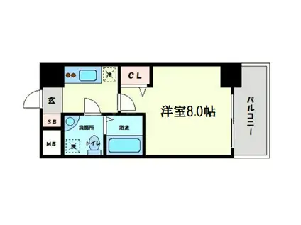 セレニテ北久宝寺(1K/9階)の間取り写真