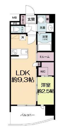 セレニテ難波グランデノール(1LDK/14階)の間取り写真