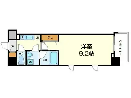 コンフォリア京町堀(1K/7階)の間取り写真