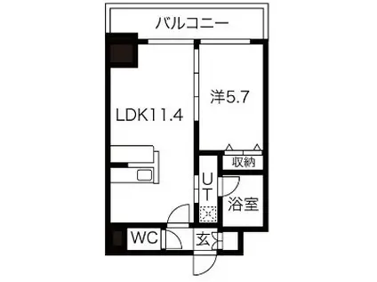 ORSUS新大阪(1LDK/7階)の間取り写真