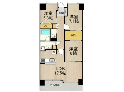 フロンティアタワー難波イースト(3LDK/12階)の間取り写真