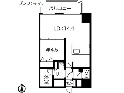 セレニテ梅田北PREMIUM(1LDK/2階)の間取り写真